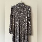 Norma Kamali  Leopard Print Dress Long Sleeve Ruched Faux Wrap Sz L Photo 5