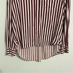 Velvet Heart  Rayon Striped Button Down Blouse, Soft Rose & White, Size M Photo 2