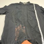 Lafayette 148 New York Boheme Lace Inset Silk Blouse Top Button Front Small Photo 11