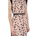 DKNYC Pink Fern Pattern Floral Formal Dress High Neck Midi Pencil Dress Size 8 Size M Photo 6