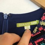 Gianni Bini Navy Blue Pink Embroidered Boho Sleeveless Preppy Sheath Dress sz XS Photo 4