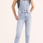 Free People We The Free Shelby Button Front Skinny Overalls in Stone Beach Wash Photo 0