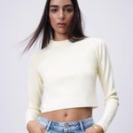 ZARA  Cream Knit Open Back Crop Top Photo 2