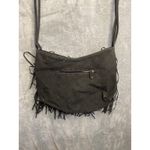 BAM FOREVER Black Suede Fringe Crossbody Bag Small Boho Festival Purse Photo 6