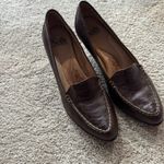 Sofft Brown Leather Crocodile Embossed Loafers w/ Short Heels Women's Size 8.5 Photo 1