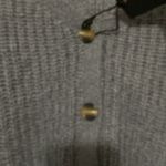 NWT Moon & Madison size Medium Textured Knit Crop Sweater Steel Blue Reversible Photo 4