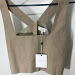 L’Academie The Rochelle Crop Top in Beige NWT Size Large Photo 4