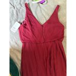 NWT THREAD Bridesmaid Ines Chiffon Sleeveless Gown
Burgundy Dessy Size 12 R Red Photo 11