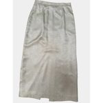 Papell Petites Vintage 90s 8P Sage Green Silk Beaded Skirt Suit Mother Bride Photo 12