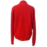 G.H. Bass & Co Red Cable Knit Wool Zip Sweater Women’s M Mock Neck Classic Size M Photo 1