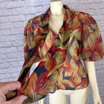 CQ by CQ  Multicolored top with big Puff sleevse size large Photo 10