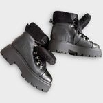 Steve Madden - Black Faux Leather Platform Lace-Up Boots – Size 6.5 (NWB) Photo 2