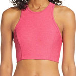 Outdoor Voices Women’s M Athena Crop Top Berry Pink Heather High Neck Sport Bra Photo 0