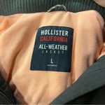Hollister Cute  charcoal gray peach fleece lined all weather jacket w/hood crop Photo 4