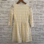 Pink Owl NWT! Women’s cream colored v-neck 3/4 sleeve lace dress Small Photo 1