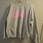Barbie pullover sweater cursive barbie in gray and pink size XL extra large. Photo 8