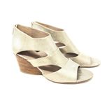 Donald Pliner Size 9 N Jenkin Gold Metallic Leather Wedge Sandal Back Zip Cutout Photo 0