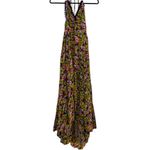 Free People FP One Green Purple High low Floral Halter Maxi Party Dress Fall Photo 4