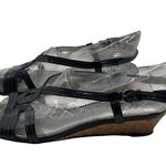 Life Stride Size 7M Black Casual Strappy Cork Wedge Adjustable Strap Sandals Photo 5