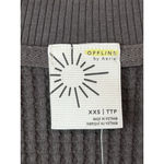 Aerie Offline By Waffle Knit Sweater Womens Size XXS Gray V Neck Long Sleeve NWT Photo 5
