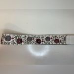 Calvin Klein  Y2K Boho Floral Embroidered White Genuine Leather Belt‎ Size M Photo 5