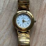 Pierre Jacquard Ladies Watch White Dial Gold Tone Stainless Stretch Bracelet Photo 3
