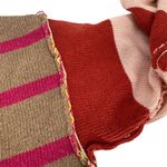 Love Riche  Colorful V-Neck Knitted Boho Slouchy Cropped Striped Sweater Large Photo 4