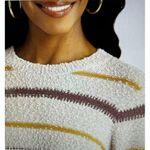 Mason & Belle  Ellie Textured Striped Sweater Cream, Brown, Yellow Size XL Photo 2