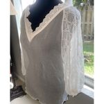 Pinko Sz 4 SMALL Puff Sleeve Lace Sheer Delicate White Blouse Balletcore Soft Photo 1