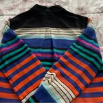 Bisou Bisou  sheer button up striped multicolored blouse size M bohemian festival Photo 10