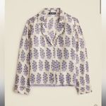 J.Crew  Camp-collar Button-up Shirt in Blooming Lilac Block Print Photo 1