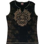 Harley Davidson Y2K Cheetah Gold Sparkly Tank Top Photo 0