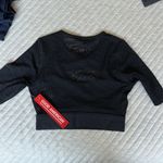 Good American NWT Midnight Mesh Longline Crop Top Photo 5