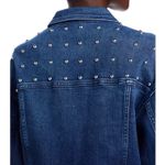 AQUA  Denim Jacket XL Silver Studded Dark Wash Jean Coat‎ Women's Photo 5