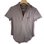 Frank & Eileen Charlotte Perfect Polo Shirt Heritage Jersey Cotton Taupe Size M Photo 3