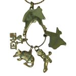 Unique Vintage Rare Vintage Texicana Pride Charm Necklace Western Southern Long Gold Chain Photo 8