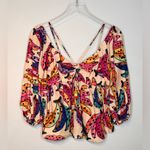 Farm Rio Banana Bunch Voluminous Puff Sleeve Blouse Shirt Top Photo 12