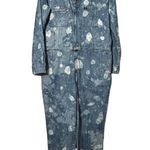 Lee NEW Women's Denim Splatter Union-Alls Coverall Great Fog Sz Large Zip Front Photo 0