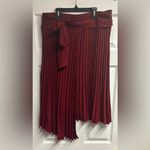 PRETTYGARDEN NWT  Burgundy Pleated Asymmetrical Midi Skirt Size XL Photo 1