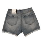Kancan Distressed Denim Shorts Frayed Hem High Rise Button Fly Size S NWT Blue Photo 1