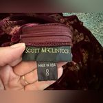 Vintage Scott McClintock mock neck Asian velvet column dress, size 8 Red Photo 11