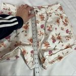 American Eagle White Romantic Floral Cuffed Hem Pleated Waist Shorts Photo 5