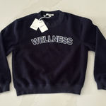 Sporty & Rich Sherpa Fleece Crew Neck Wellness Sweatshirt Blue Photo 0