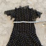 Zadig & Voltaire Zadig &‎ Voltaire Black/Gold Crepe Rool Shiny Ruffled Dress Sz S Designer Luxury Photo 8
