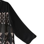 Zac & Rachel Lace Over Front Top Size XL Black Cream Boho Semi Sheer Feminine Photo 4