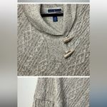 Karen Scott Gray Poncho with Cowl Neck and Fringe Photo 3