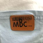 MBC Wear Cropped Shirt Large Chest Pocket Cotton White/Blue White Photo 10