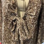 Lane Bryant Brown Tan Print Short Sleeve Front Tie Top Swim Cover Up Blouse Photo 1