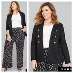 Lane Bryant The BRYANT Blazer Stretch Double Breasted Gold Button Size 18 NWT Photo 1