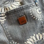 Roxy  Women’s Blue Denim Jeans Floral Print Mid Rise Straight Leg size 0/24 Photo 7